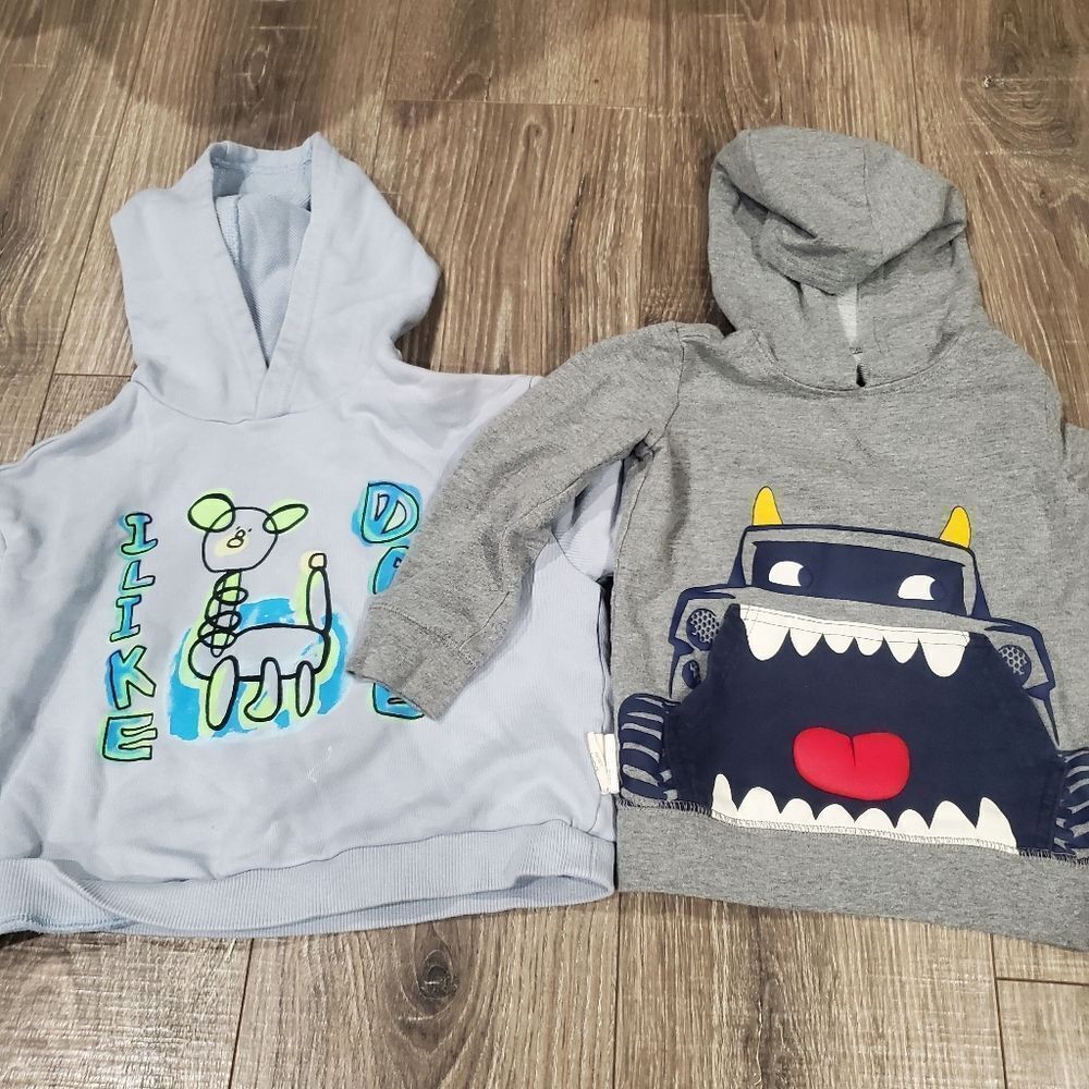 Boy Hoodies Size 2T Gray Hoodies 2 Pieces